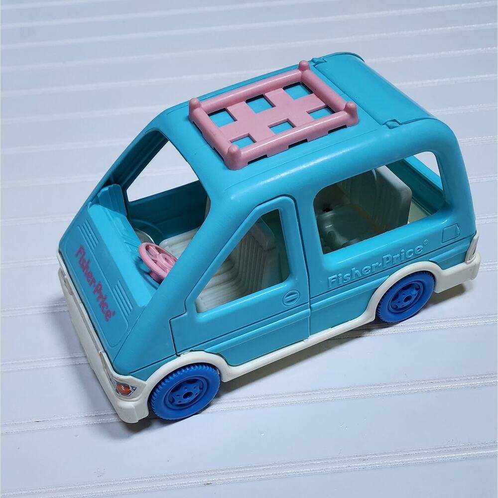 Vintage Fisher-Price 1993 Loving Family Blue Minivan - Picture 4 of 9